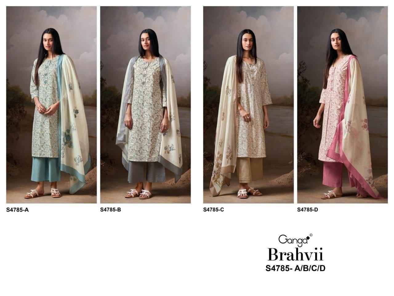 BRAHVII 4785 Series By Ganga Fashion Beautiful Festive Suits Stylish Colorful Fancy Casual Wear & Ethnic Wear PREMIUM COTTON Print Dresses At Wholesale Price